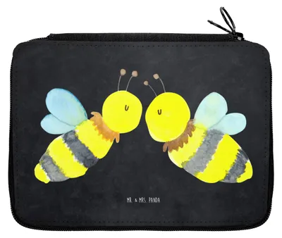 Produktbild von Mr. & Mrs. Panda Federmäppchen Biene Liebe - Kreidetafel - Geschenk, Etui, Mäppchen, Federtasche, Schlampermäppchen, Federmappe