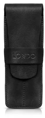 Produktbild von Leder Federmäppchen mit zwei Fächern und Deckel (Schwarz)