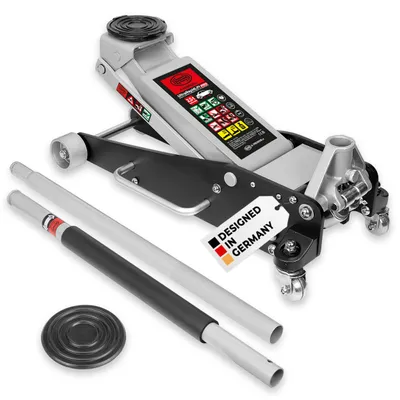 Obrázok produktu pre HEYNER® hydraulický zdvihák na vozidlá, nosnosť 2,5 t – rýchly zdvih, kombinácia hliníka a ocele, výška zdvihu 100–460 mm, gumová podložka, ľahký a robustný