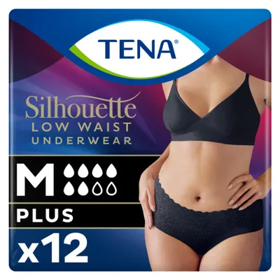 Image de TENA Silhouette Plus Black Slips d'incontinence taille M | Paquet (12 pièces)