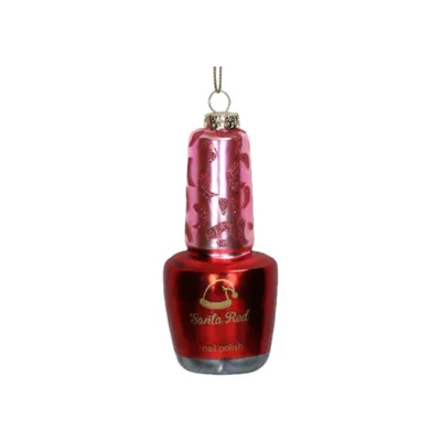 Produktbild von Christbaumschmuck Glas 10,1cm Nagellack Figur Rosa / Rot