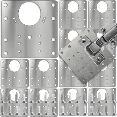 Produktbild von EDIBAZZAR | Set von 12 Platten zur Reparatur von Scharnieren 9x9 cm für Möbel Türen
