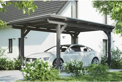 Produktbild von Einzelcarport Konsta Aluminium-Dachplatten inkl. H-Anker 304x500 cm schiefergrau