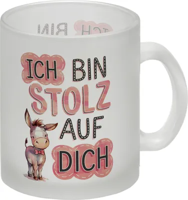 Produktbild von Ich Bin Stolz Auf Dich Glas Tasse mit Esel
