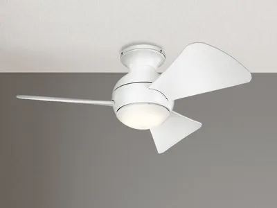 Produktbild von Elstead Sola leiser Deckenventilator mit LED Licht Ø86cm + Fernbedienung Mattes weiß