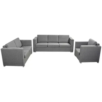 Image de vidaXL Ensemble de canapés trois pièces tissu gris clair