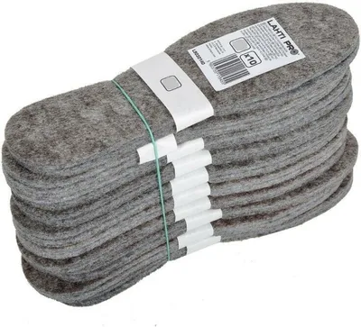 Produktbild von 10 Paar Einlegesohlen Gr. 44 Schuheinlagen L90301 Filz-Einlegesohle Einsätze für Schuhe