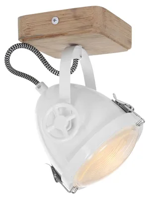 Produktbild von LED Deckenleuchte, Holz, weiß, Spot beweglich, H 18 cm