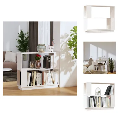 Zdjęcie produktu dla vidaXL Regał/przegroda do pokoju biały 80x25x70 cm lite drewno sosnowe - Regały i biblioteczki