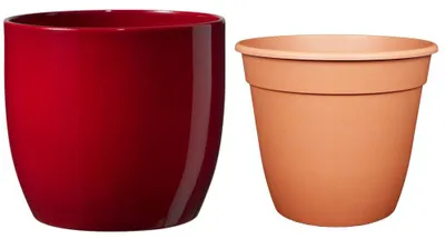 Produktbild von MePla - Set - Übertopf Basel ø24 + Pflanztopf ø22 - Bordeaux
