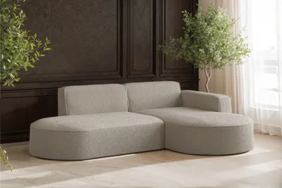 Produktbild von Kaiser Möbel Ecksofa, Sofa L-Form Designer Modena stoff Quelle Dunkelbeige Rechts