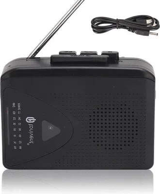 Image de Lecteur de cassettes portable avec radio AM/FM, Bluetooth 5.0, prise casque 3,5 mm, noir