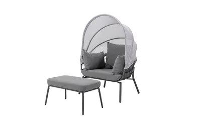 Produktbild von Sessel mit Fußhocker CLARA