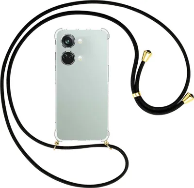 Produktbild von Handykette Backcover-Schutzhülle mit Band (Metall goldfarben) für OnePlus Nord 3 (CPH2491) - schwarz
