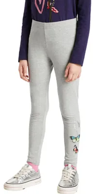 Image de Leggings Desigual Teo pour fille, gris à motifs papillons 158