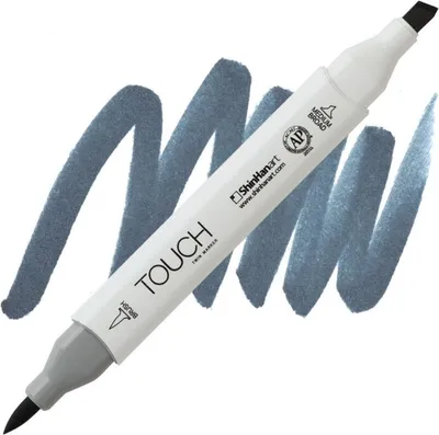 Image de Pinceau et ciseau double face TOUCH, BG7 Bleu gris