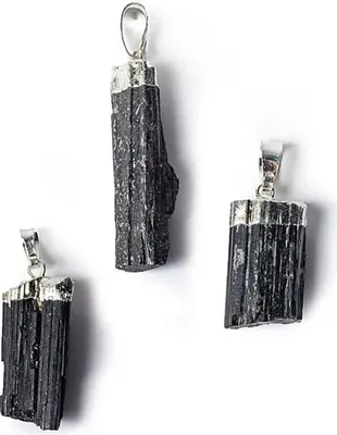 Produktbild von Edelsteinanhänger Schwarzer Turmalin roh -- ±3-4.5 cm online bestellen