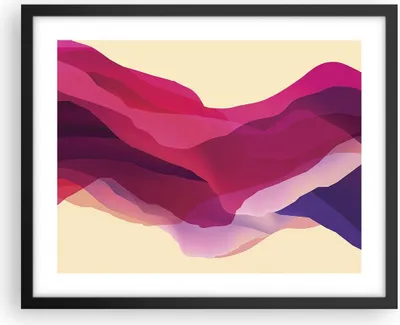 Produktbild von Gerahmtes Poster - Schwarzer Rahmen - Abstraktion Berge Rosa - 50x40 cm - Wand Bild - Wanddeko - Wandbilder - Kunstposter - Wandposter - Bilderrahmen - Bilder - Kunstdruck - Wandbild - P2BAA50x40-4288