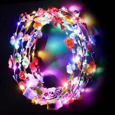 Productafbeelding van LED-bloemenkrans - Hoofdband - Lichtgevende haarkrans voor dames en kinderen - Festivalparty - Hoofdtooi - Bruiloft