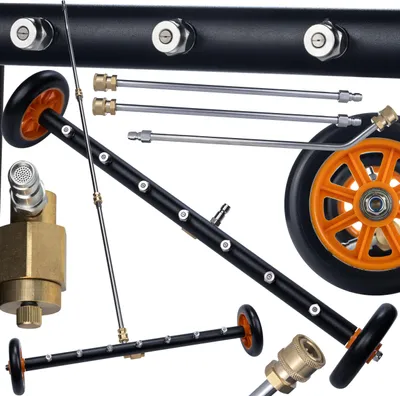 Produktbild von Unterbodenwaschlanze auf Rädern mit 1/4" Schnellanschluss - 7 Düsenlöcher