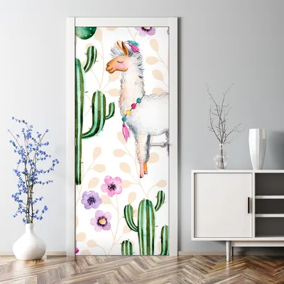 Produktbild von Dekorative Türtapete selbstklebend Tattoo Aufkleber Klebefolie Bunte Zickzack 70 x 200 cm