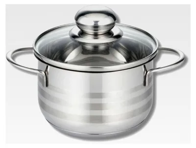 Produktbild von Kochtopf Induktion Edelstahl 14 cm mit Glasdeckel