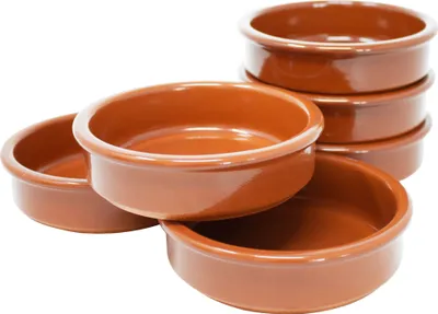 Zdjęcie produktu dla ToCi tapas bowls brązowe naczynie do zapiekanek | zestaw 6 175 ml miseczek cazuela | gliniane miseczki deserowe śródziemnomorska Ø 11,5 cm | tradycyjne gliniane naczynie z Hiszpanii