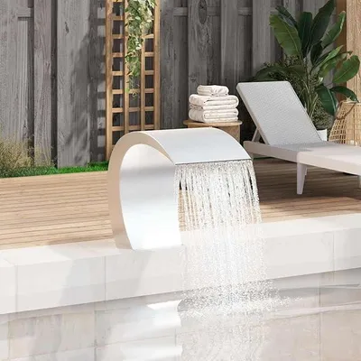 Produktbild von Garten-Wasserfall Pool-Fontäne Edelstahl 45x30x60 cm, Pool Brunnen Poolfontäne Schwalldusche Schwimmbecken für Schwimmbad Gartenteich Terrasse41685