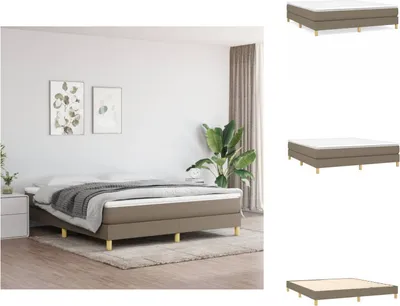 Obrázek produktu pro vidaXL Skříňová postel taupe 180x200 cm látka - Postele a rámy postelí
