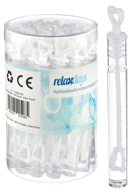 Image de Lot de 96 bulles de savon pour mariage, poignée en forme de cœur, liquide à bulles, cadeau d'invité, petit cadeau, enfants, blanc