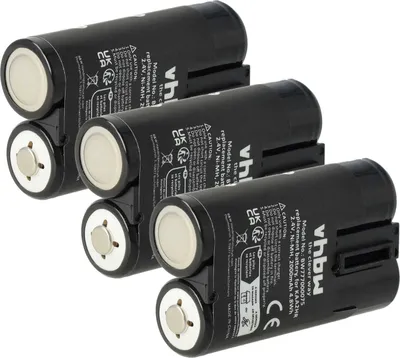 Produktbild von vhbw 3x Akku Ersatz für Kodak KAA2HR für Kamera (2000 mAh, 2,4 V, NiMH)