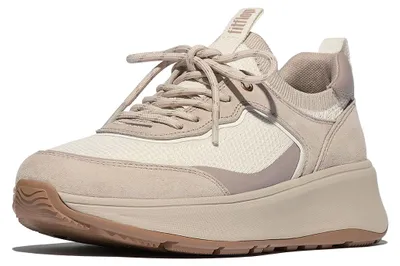 Produktbild von FitFlop F-Mode Suede/Knit Flatform Slip-On Laced Sneakers BEIGE 37