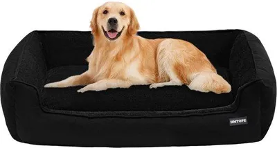 Produktbild von Hundebett, Hundebank, Hundekissen, Hundematte, Abnehmbar und Waschbar, Schwarz, 110 x 86 x 26 cm