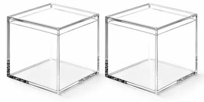 Productafbeelding van Set van 2 Acryl Dozen Kubus met Deksel 5,1 cm