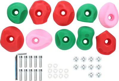 Obrázek produktu pro 10dílné lezecké chyty, barevné, velikost S, pro lezeckou stěnu a venkovní trénink