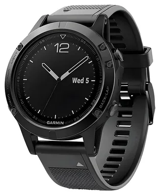 Produktbild von Silikonarmband für Garmin QuickFit 22 mm, Bizon Strap Watch Silicone Plus, Schwarz