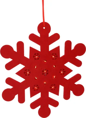 Produktbild von Schneeflocke LED HANGDECO, 35cm, Filz, rot