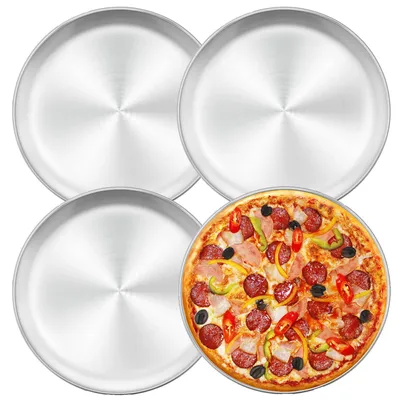 Zdjęcie produktu dla Blacha do pizzy Blacha do pieczenia pizzy - Zestaw 4 szt. - Ø 30 cm - Stal nierdzewna - Srebrny