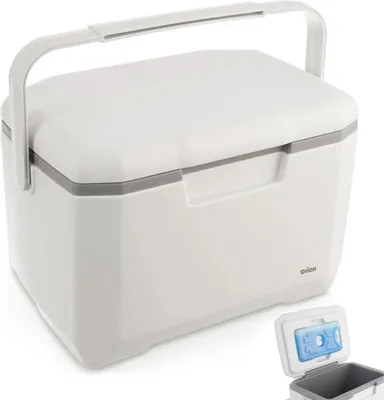 Zdjęcie produktu dla Orion | Lodówka turystyczna - Biała - 5 L - 30 X 21 X 20 Cm - Wkład chłodzący 200 Ml w zestawie