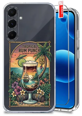 Obrázek produktu pro Pouzdro pro Samsung A55 5G – letní motivy, barevné, průhledné pouzdro + ochranné sklo na displej