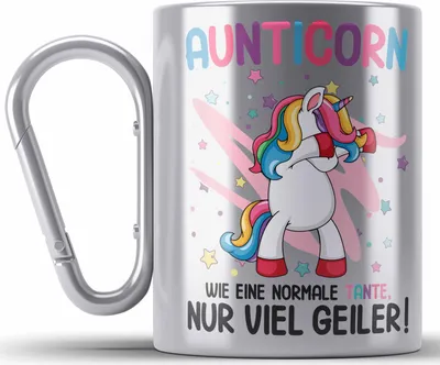 Produktbild von Trendation - Beste Tante Geschenk Lustig Spruch Aunticorn Wie Eine Normale Tante Einhorn Geburtstag (Silber)