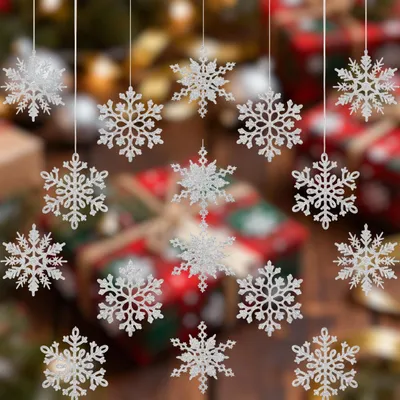 Image de 28 décorations de Noël en forme de flocons de neige, à suspendre