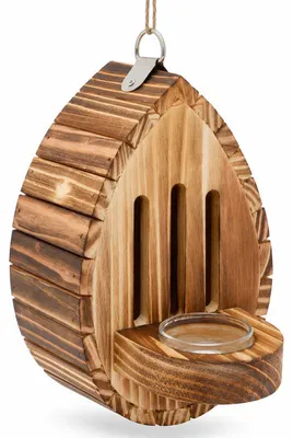 Produktbild von Schmetterlingshaus aus Holz, Schmetterlingsfütterer mit Futterstelle, zum Aufhängen, Insektenhaus für Garten und Terrasse, Natur