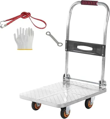 Produktbild von Plattform-LKW-Wagen, 60 X 40 cm, Lagerwagen, Möbelwagen, 150 Kg, Beweglicher Wagen Auf Rädern, Robust Zum Beladen Und Lagern