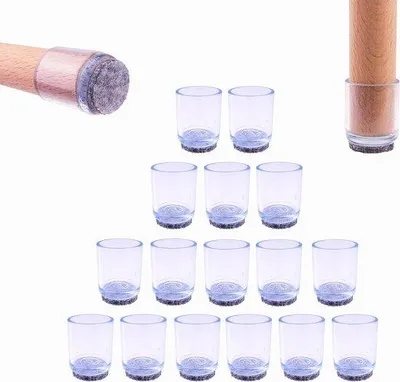 Produktbild von Famanu Schutzkappen für Stuhlbeine - Filz - Stuhlbeindoppen - Filzdoppen für Stühle - Möbelgleiter (rund - Durchmesser 19 mm)