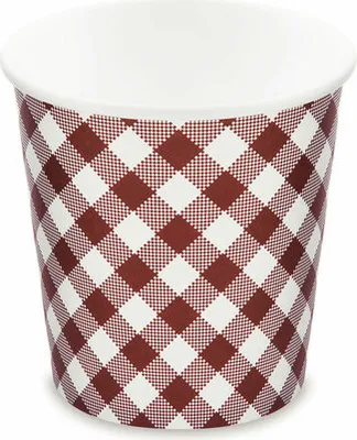 Produktbild von 50x Papierbecher Eisbecher rund KARO 750 ml Ø 11,5 cm
