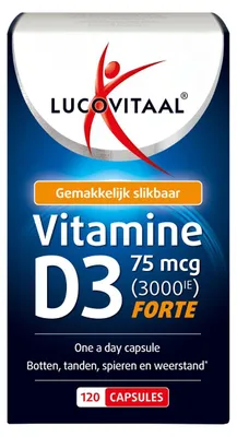 Productafbeelding van Lucovitaal Vitamine D3 D3 75mcg (3000IE) Forte 120 capsules