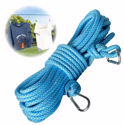 Produktbild von Extra starke Nylon-Wäscheleine mit Haken und Karabinerhaken