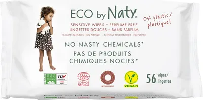Produktbild von Eco by Naty Baby Feuchttücher - 56 Stück - Umweltfreundlich & Sanft - Natürliche Materialien