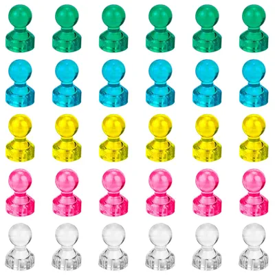 Productafbeelding van 30 Stuks Neodym Magneten voor Whiteboard en Koelkast 11 x 20 mm in 5 Kleuren
